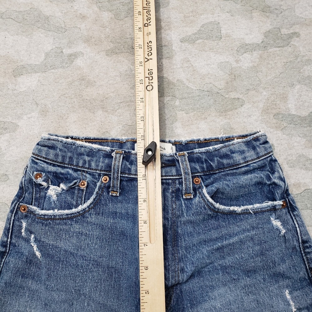 Abercrombie and Fitch Shorts Womens 26/2 Blue High Rise Mom Pockets Denim - Picture 5 of 9